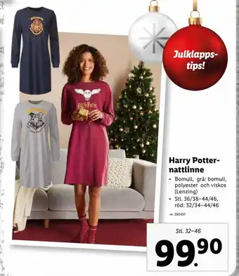 Lidl Harry Potter Nattlinne erbjuda