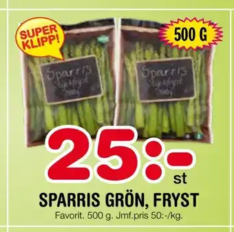 Nya Pulsen Sparris grön, fryst erbjuda