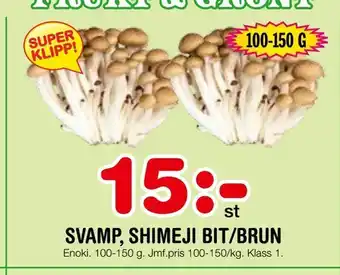 Nya Pulsen Svamp, shimeji bit/brun erbjuda