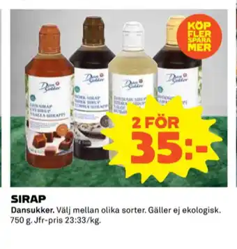 Coop Dansukker sirap erbjuda