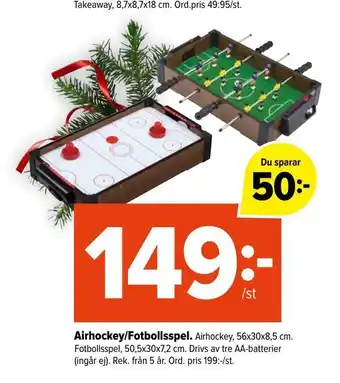 Airhockey/fotbollsspel