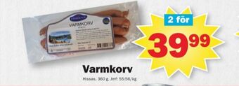 Pekås Hissas varmkorv erbjuda