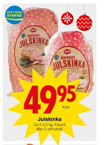 Matöppet Julskinka erbjuda