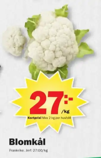 Pekås Majas blomkål erbjuda