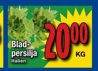 Supergrossen Bladpersilja erbjuda