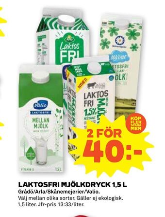 Stora Coop Laktosfri mjölkdryck 1,5 l erbjuda