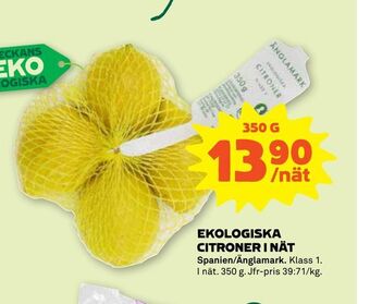 Stora Coop Ekologiska citroner i nät erbjuda