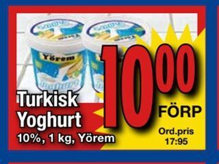 Supergrossen Turkisk yoghurt erbjuda