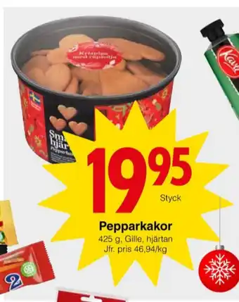 Matöppet Gillekakor pepparkakor erbjuda