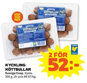Stora Coop Kyckling- köttbullar erbjuda
