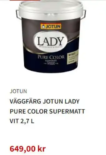 Bauhaus Jotun Väggfärg Lady Pure Color Supermatt Vitt 2.7 L erbjuda