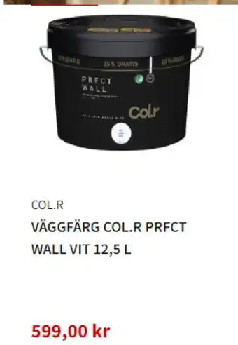 Bauhaus Col.R Väggfärg Prfct Wall Vit 12.5 L erbjuda