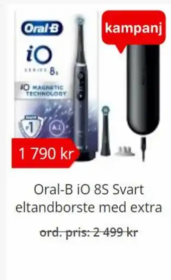 Oral-B iO 8S Svart eltandborste med extra