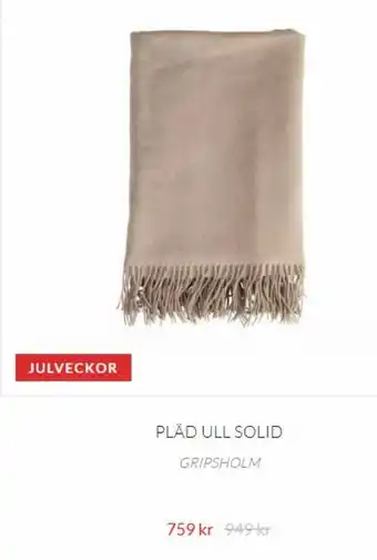 Pläd Ull Solid Gripsholm