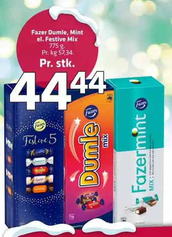 Fleggaard Fazer Dumle, Mint el. Festive Mix erbjuda