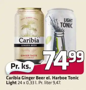 Fleggaard Caribia Ginger Beer el. Harboe Tonic Light erbjuda