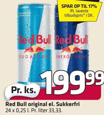 Fleggaard Red Bull Original el. sukkerfri erbjuda