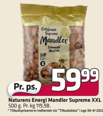 Fleggaard Naturens Energi Mandler Supreme XXL erbjuda