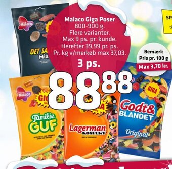 Fleggaard Malaco Giga Poser erbjuda