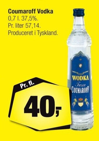 Calle Coumaroff Vodka erbjuda