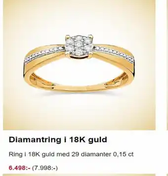 Guldfynd Ring i 18K Guld Med 29 Diameter 0.15ct erbjuda