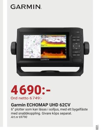 Erlandsons Brygga Garmin echomap uhd 62cv erbjuda
