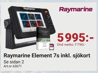 Erlandsons Brygga Raymarine element 7s inkl. sjökort erbjuda