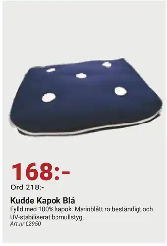 Erlandsons Brygga Kudde kapok blå erbjuda