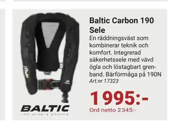 Erlandsons Brygga Baltic carbon 190 sele erbjuda