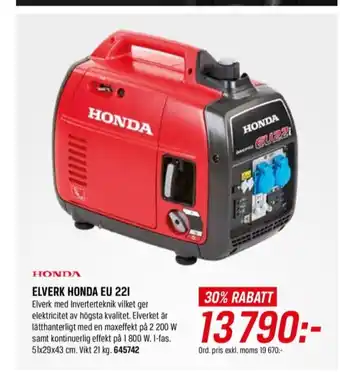 Tools Honda elverk erbjuda