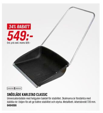 Swedol Karlstad snösläde erbjuda