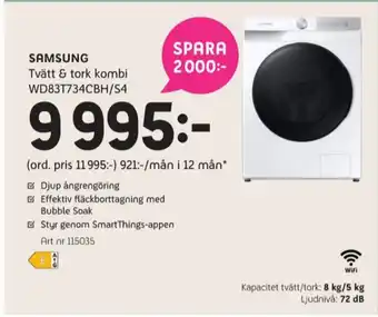 Samsung tvättmaskin/torktumlare