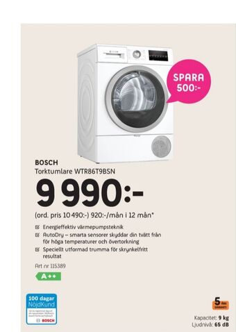 Elon Bosch torktumlare erbjuda