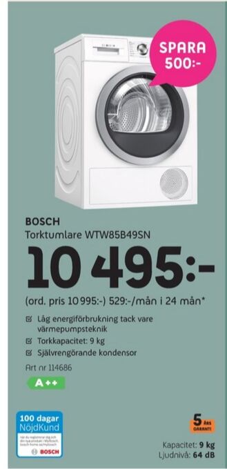 Elon Bosch torktumlare erbjuda