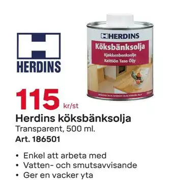 Byggmax Herdins köksbänksolja erbjuda