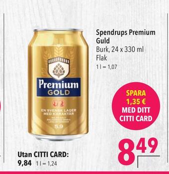Citti Spendrups premium guld erbjuda
