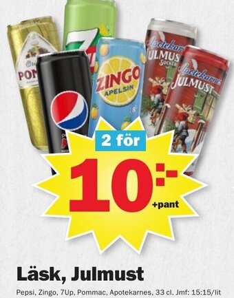 Pekås Läsk, Julmust erbjuda