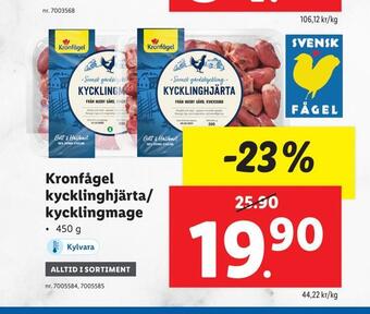 Lidl Kronfågel kycklinghjärta/ kycklingmage erbjuda