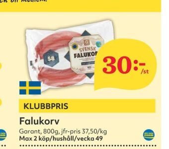 Hemköp Garant falukorv erbjuda