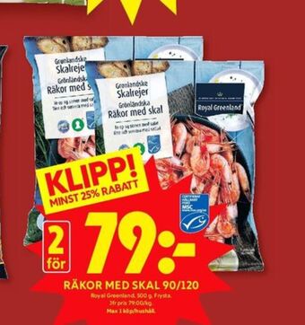 ICA Kvantum Royal greenland räkor med skal erbjuda