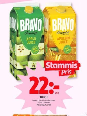 ICA Kvantum Bravo juice erbjuda