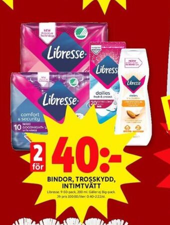 ICA Kvantum Libresse bindor erbjuda
