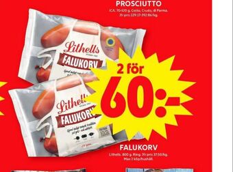 ICA Maxi Lithells falukorv erbjuda