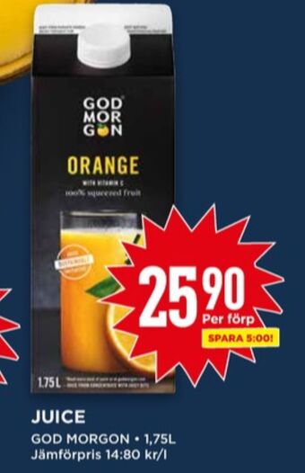 Willys God morgon juice erbjuda