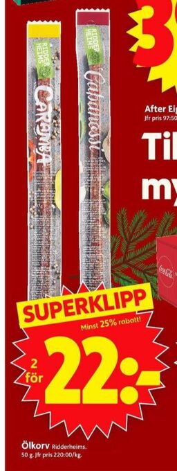 ICA Supermarket Ridderheims ölkorv erbjuda