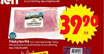 ICA Supermarket Ica fläskytterfilé erbjuda