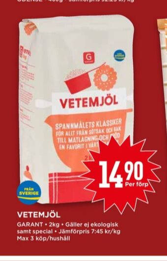 Willys Garant vetemjöl erbjuda