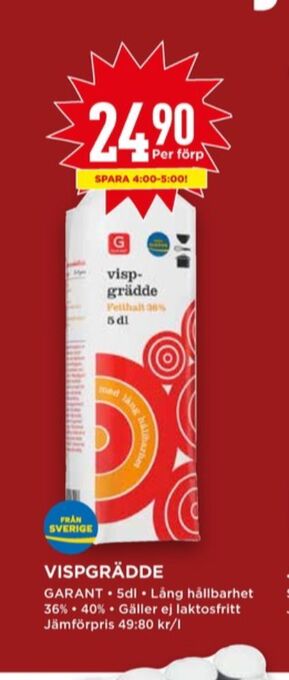 Willys Garant vispgrädde erbjuda