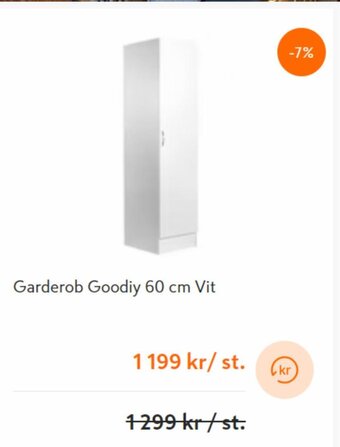 K-rauta Garderob Goodiy 60cm Vit erbjuda