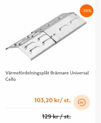 K-rauta Värmefördelningsplåt Brännare Universal Cello erbjuda